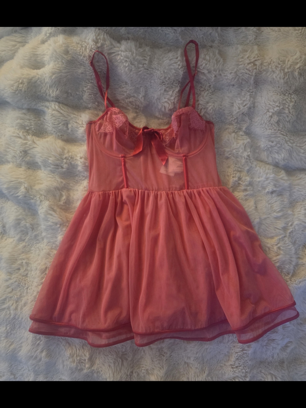 H&M Pink Babydoll Chemise with Lace Cups